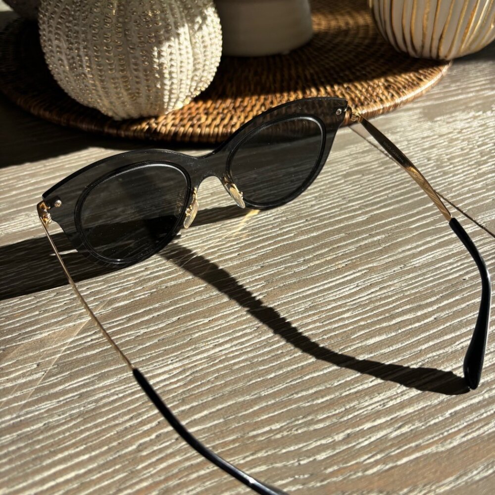 Dolce & Gabbana Cat Eye DG2172 02/87 Gray Gold Translucent Sunglasses Italy - Picture 4 of 8